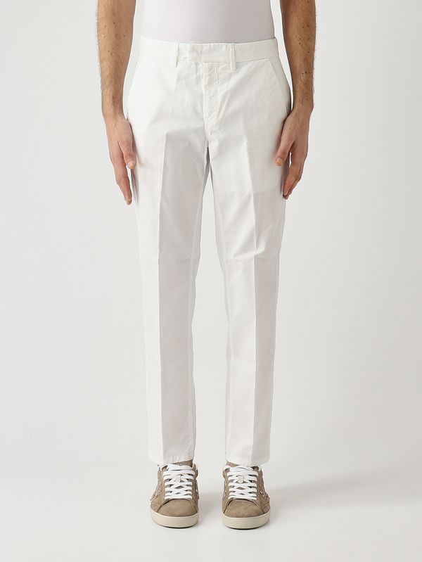 Pantalón para hombre Pablo de algodón elástico Blanco Dondup