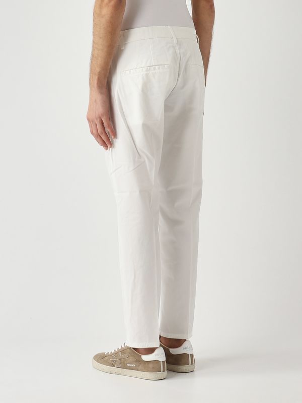 3. Men's Pablo trousers in stretch cotton White Dondup up525gse046uptd