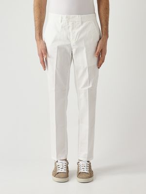 1. Men's Pablo trousers in stretch cotton White
