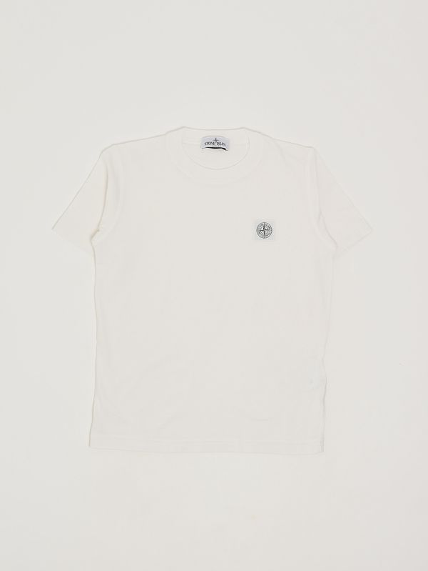 T-shirt bambino in cotone Bianco Stone Island Junior