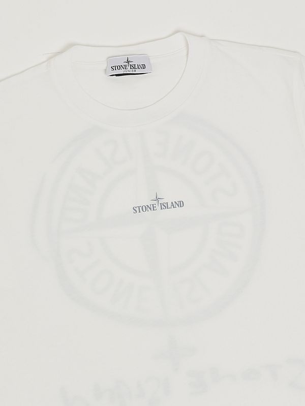 3. Kinder-T-Shirt aus Baumwolle Weiß Stone Island Junior l1s162100009s0377