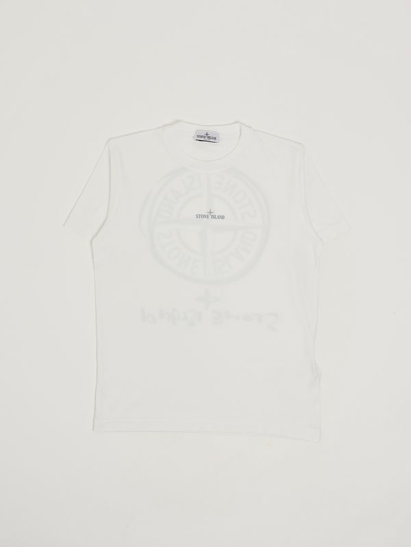 1. Kinder-T-Shirt aus Baumwolle Weiß Stone Island Junior l1s162100009s0377