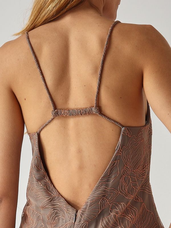 Emporio Armani Women's brocade fabric dress - Nude-Orange | Caposerio.com