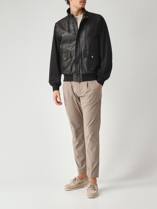 2. Herrenjacke Titano aus Plongé und Nylon Schwarz The Jack Leathers titmnplo
