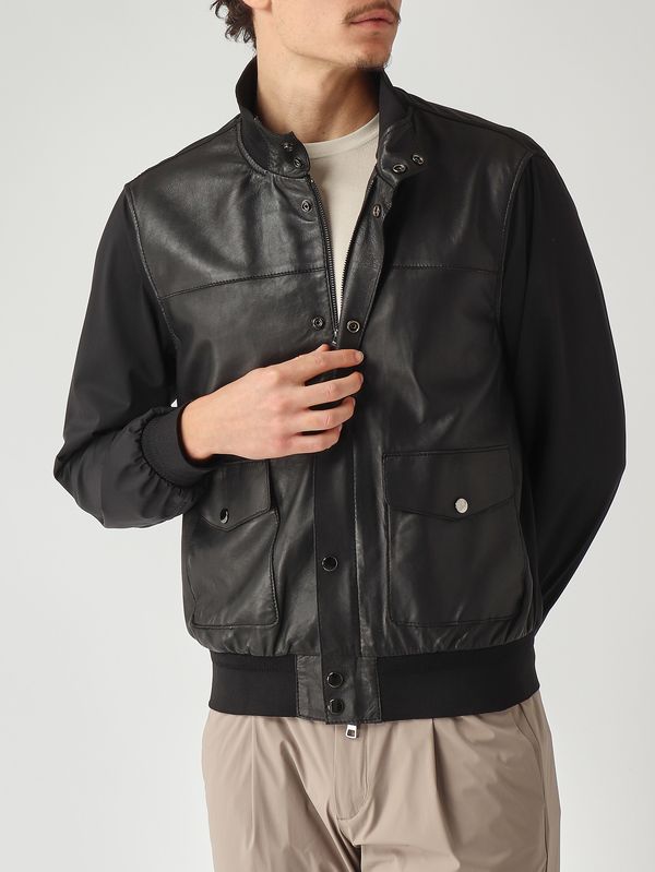 5. Herrenjacke Titano aus Plongé und Nylon Schwarz The Jack Leathers titmnplo