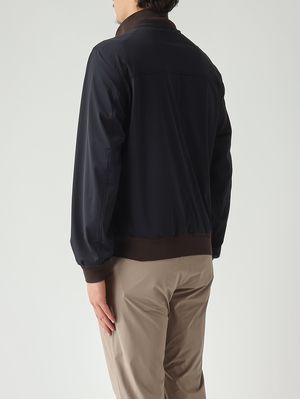 4. Blouson homme Titano en plongé et nylon Marron-Bleu