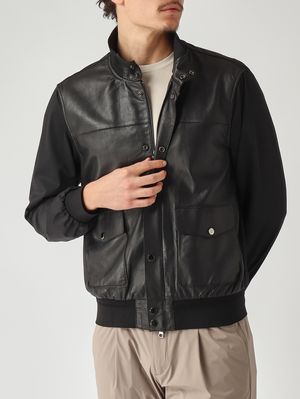 5. Herrenjacke Titano aus Plongé und Nylon Schwarz