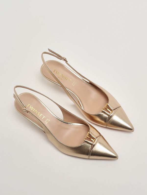 2. Escarpins femme en cuir Platine Twinset 261tcp034