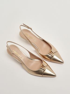 2. Escarpins femme en cuir Platine