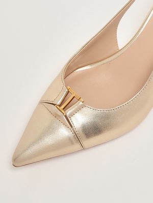 5. Escarpins femme en cuir Platine