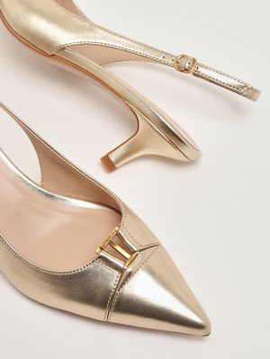 4. Escarpins femme en cuir Platine