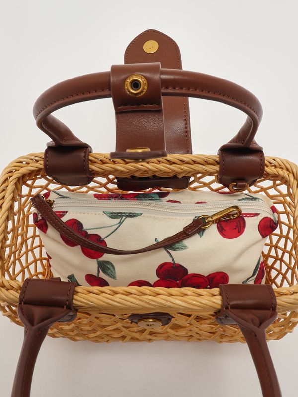 6. Sac femme en paille Paille-Marron Twinset 261td8252