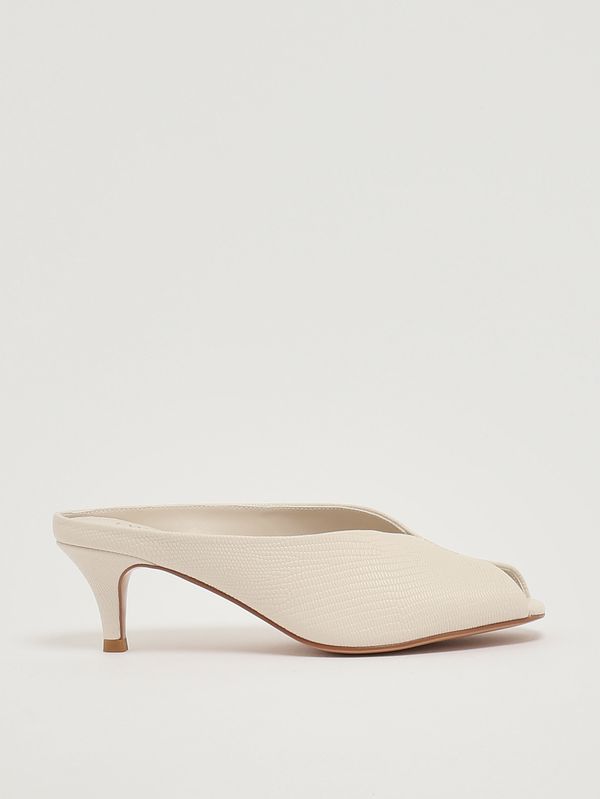 Mule femme en cuir Nacre Twinset