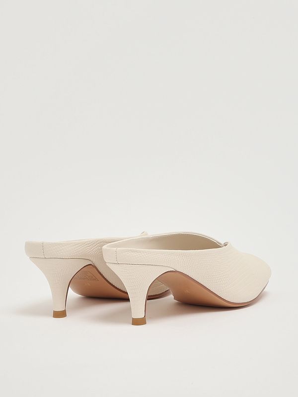 3. Damen-Mule aus Leder Perlmutt Twinset 261tgt018
