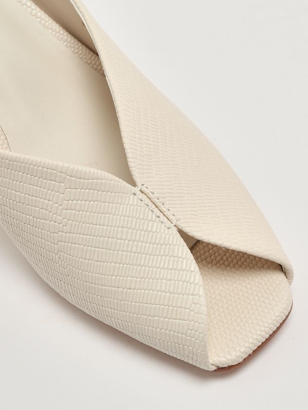 5. Damen-Mule aus Leder Perlmutt Twinset 261tgt018