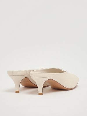 3. Damen-Mule aus Leder Perlmutt