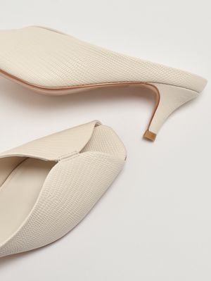 4. Damen-Mule aus Leder Perlmutt