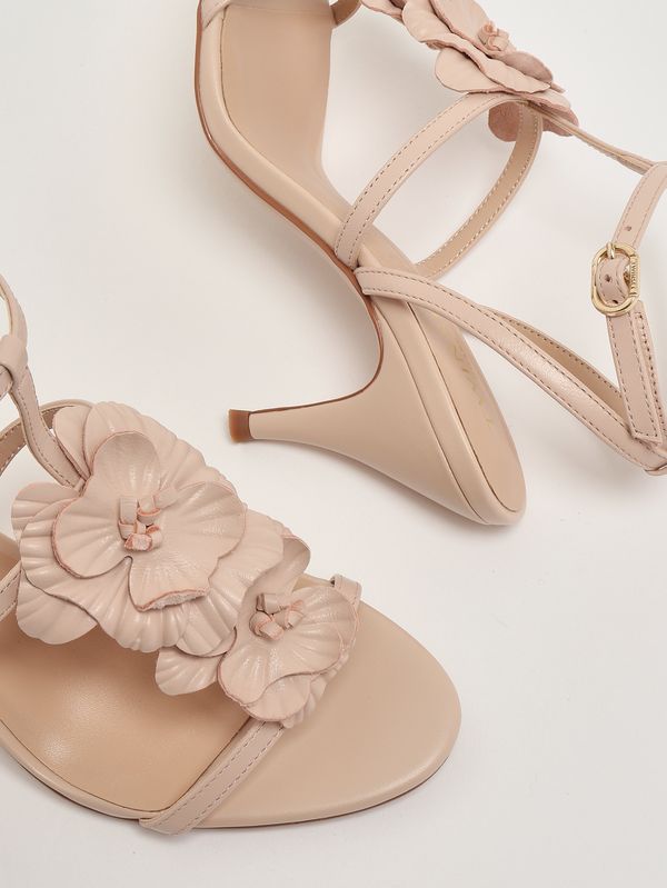 4. Women's leather sandals Nude Twinset 261tgt082