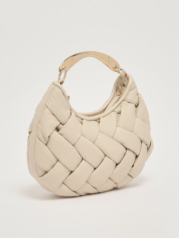 3. Women's Croissant bag in woven faux leather Parchment Twinset 261tb7370
