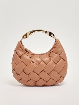 1. Women's Croissant bag in woven faux leather Mocha Mousse