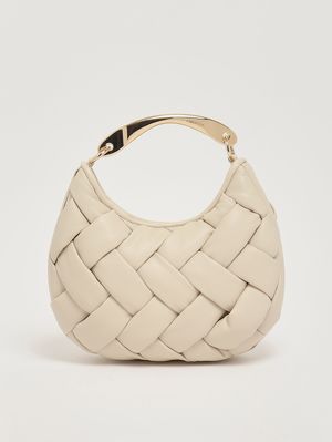 1. Women's Croissant bag in woven faux leather Parchment
