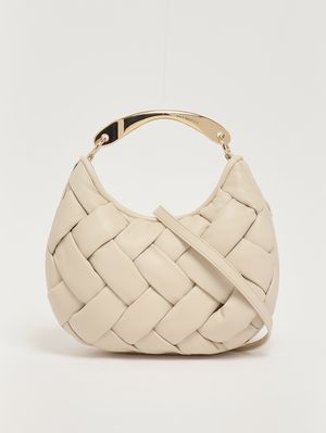 4. Women's Croissant bag in woven faux leather Parchment