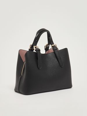 3. Women's faux leather bag Black-Pink