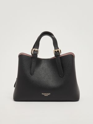 1. Women's faux leather bag Black-Pink