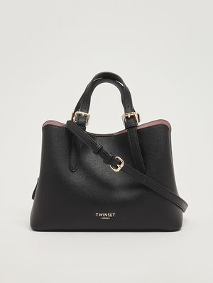 4. Women's faux leather bag Black-Pink