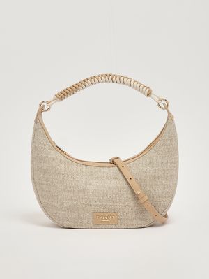 4. Damentasche aus Stoff in Raffia-Optik Stroh