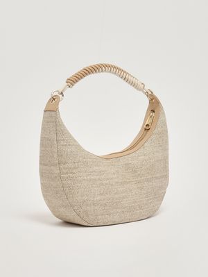 3. Damentasche aus Stoff in Raffia-Optik Stroh