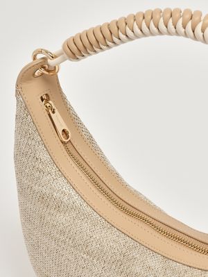 6. Damentasche aus Stoff in Raffia-Optik Stroh