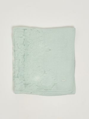 1. Damenstola aus Intarsien-Spitze Aqua