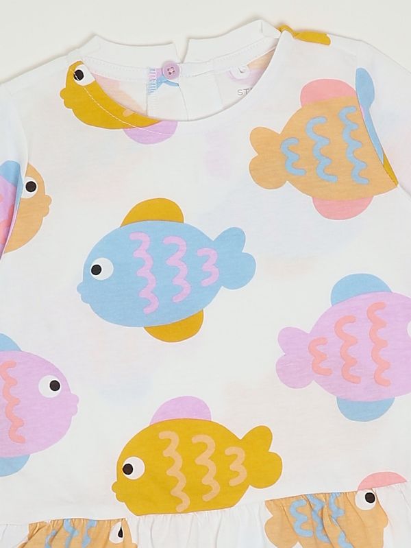 3. Baby-Strampler aus Baumwolle Weiß-Mehrfarbig Stella McCartney ty1081z3573