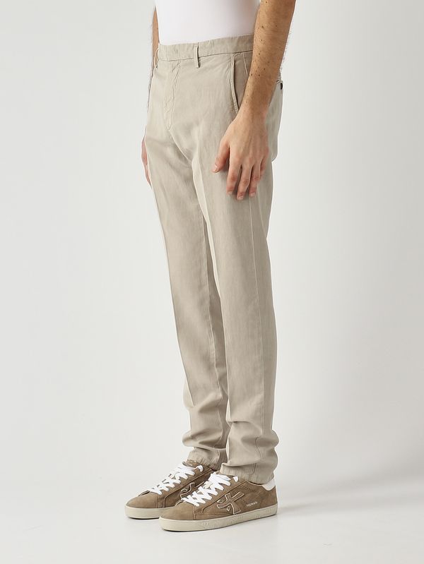 2. Men's Ral trousers in linen and cotton blend Yeast Dondup up593cf0197ubm5