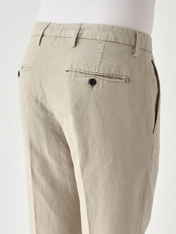 4. Men's Ral trousers in linen and cotton blend Yeast Dondup up593cf0197ubm5