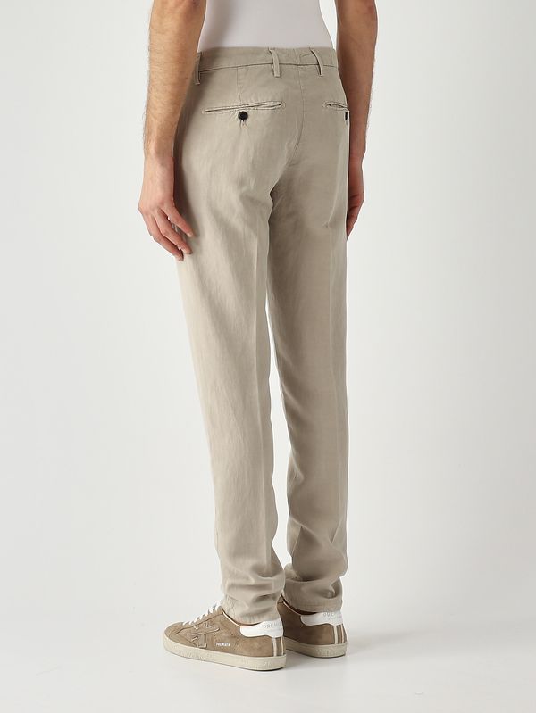 3. Men's Ral trousers in linen and cotton blend Yeast Dondup up593cf0197ubm5