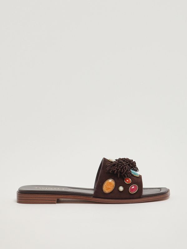 1. Sandalo donna in suede Caffè Twinset 261tgt062