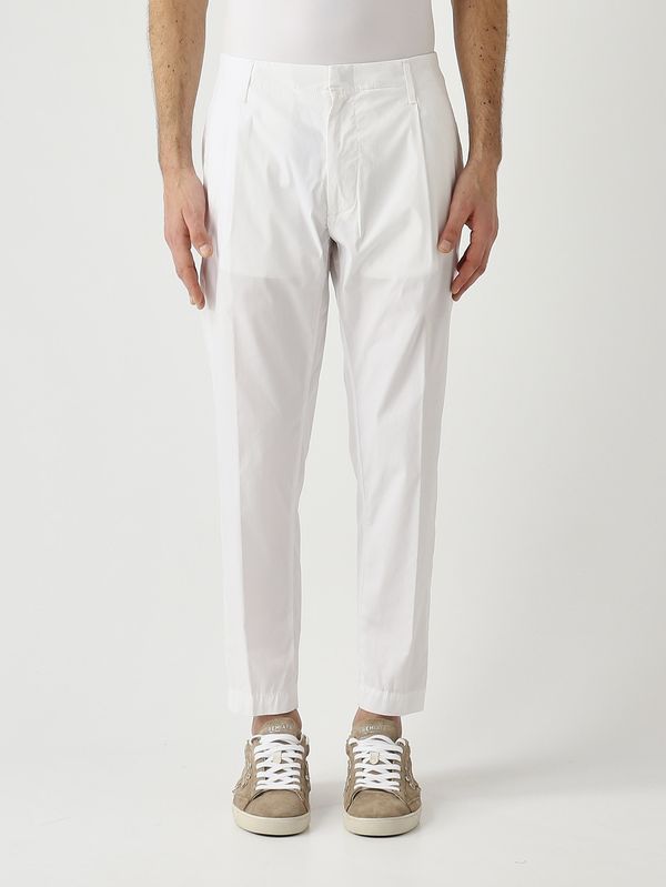 Pantalón de hombre Ben en mezcla de algodón elástica Blanco Dondup
