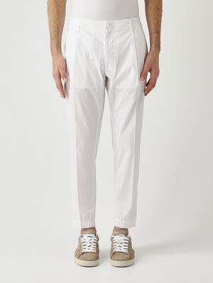 1. Pantalón de hombre Ben en mezcla de algodón elástica Blanco