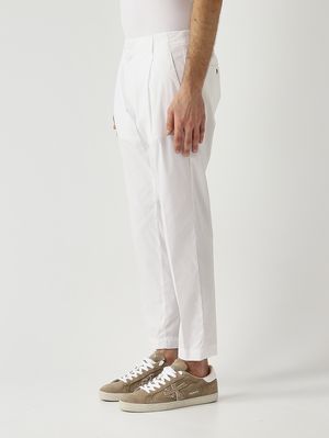 2. Pantalón de hombre Ben en mezcla de algodón elástica Blanco