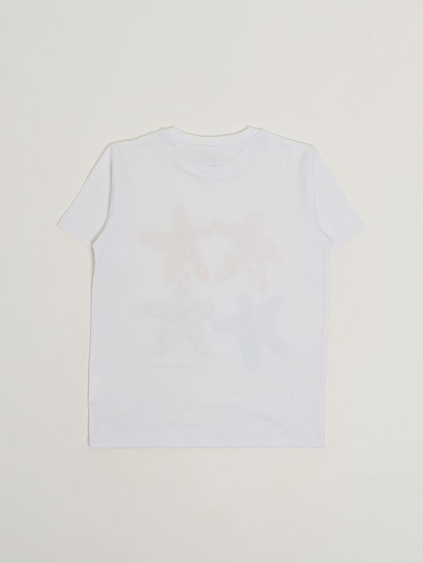 セール　2025ss STELLA McCARTNEY 白Tシャツ　2A 5A Stella McCartney Girls' cotton T-shirt - White | Caposerio.com