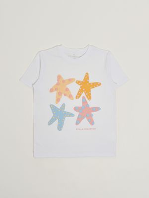 1. Girls' cotton T-shirt White