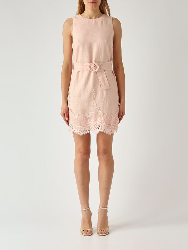 1. Damenkleid aus Leinen Rosa Twinset 261tt2180