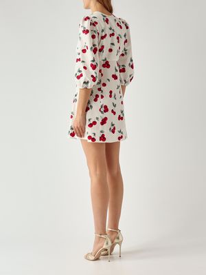 4. Robe femme en coton Blanc-Rouge