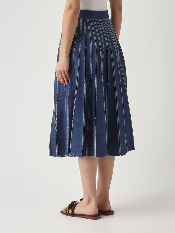 4. Damenrock aus Baumwoll-Denim Mittelblaues Denim Twinset 261tp2350