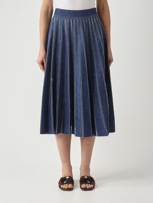 1. Damenrock aus Baumwoll-Denim Mittelblaues Denim