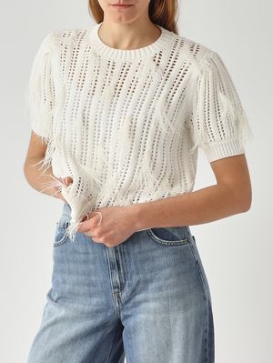 5. Maglia donna in cotone e viscosa Madreperla