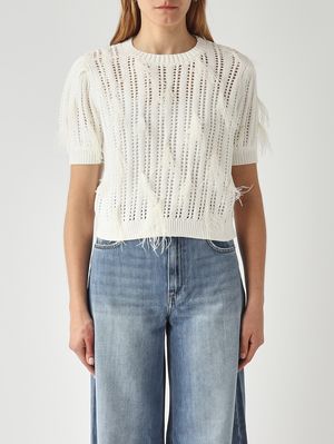 1. Maglia donna in cotone e viscosa Madreperla