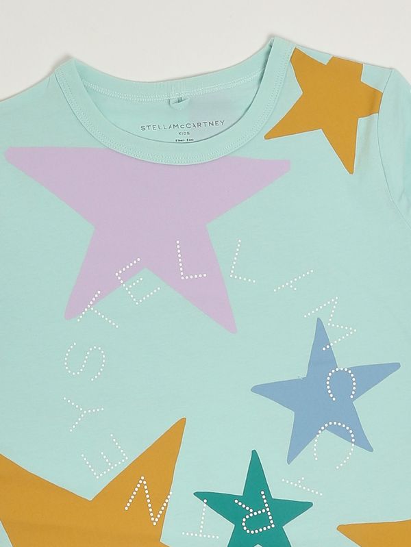 3. Girls' cotton T-shirt Sky Blue Stella McCartney ty8b11z0913